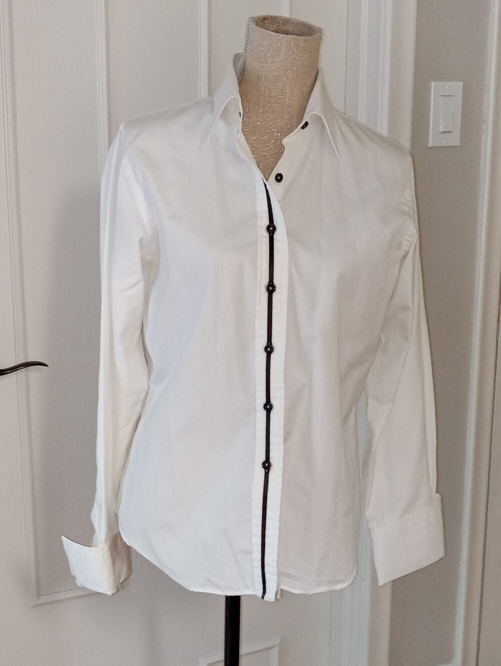 Pink Tartan White Cotton Button-Up Shirt- Made in Canada